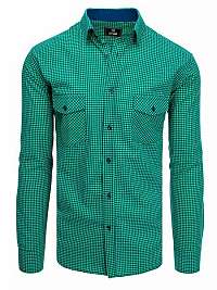 Károvaná košeľa granátovo-zelená