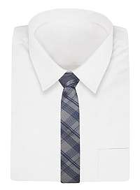 Károvaná kravata Dark Silver