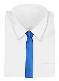 Klasická modrá pánska kravata bez vzoru