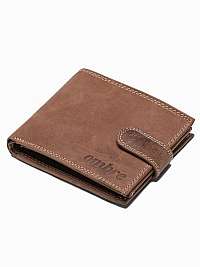 Kožená svetlo-hnedá peňaženka na patentku A087