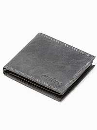 Moderná čierna kožená peňaženka A092