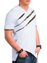 Moderné biele pánske tričko s1019