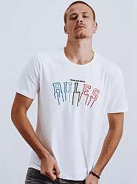 Moderné biele tričko s potlačou Rules