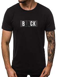 Moderné čierne tričko s nápisom  O/1271