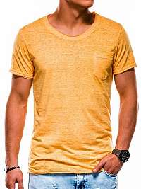 Moderné žlté tričko s vreckom s1051