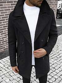 Moderný kabát v čiernej farbe JB/1048