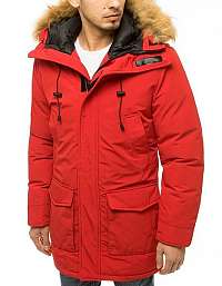 Módna červená zimná bunda