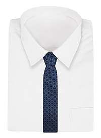 Modrá pánska kravata s trendy vzorom