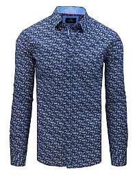 Modrá premium košeľa so vzorom