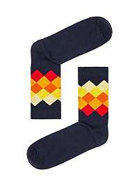Modré ponožky s farebným vzorom