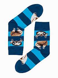 Modré ponožky s veselým motívom Leňochod U200
