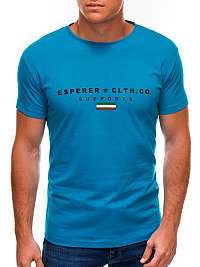Modré tričko s krátkym rukávom v štýlovom prevedení S1489