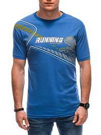 Modré tričko s potlačou Running S1800