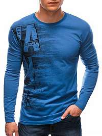 Modré zaujímavé tričko s potlačou L147