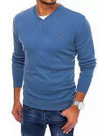 Modrý sveter s výstrihom do V