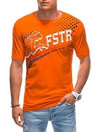 Nadčasové oranžové tričko s výrazným nápisom S1876