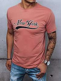 Nádherné bavlnené tričko v broskyňovej farbe New York