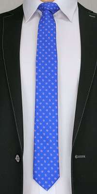 Nebesky modrá  kravata s paisley vzorom Angelo di Monti