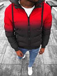 Obojstranná červeno-čierna zimná bunda JS/M7600