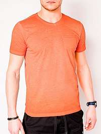 Oranžové jednoduché pánske tričko  s674