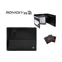 Originálna čierno-červená kožená peňaženka Rovicky