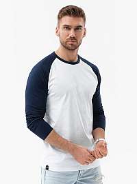 Originálne dvojfarebné bielo-granátové bavlnené tričko s dlhým rukávom L155/V1