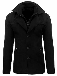 Originálny kabát na zimu v čiernej farbe