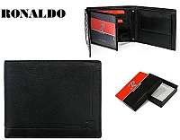 Pánska čierna kožená peňaženka Ronaldo