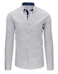 Pánska košeľa v čierno-bielej kombinácii štvorčekov
