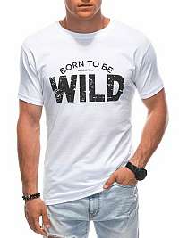 Pánske biele tričko s nápisom Wild S1880