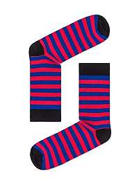 Pásikované červeno-modré pánske ponožky U19
