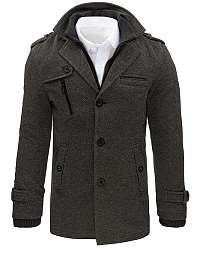 Perfektný šedý jednoradový kabát