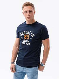 Pohodlné granátové tričko s potlačou Brooklyn S1434 V-19A