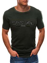 Pohodlné tričko v khaki farbe Casual S1576