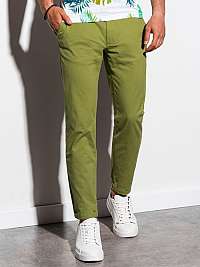 Pohodlné zelené chinos nohavice P894