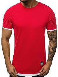 Predĺžené pánske tričko červené O/1262