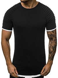 Predĺžené pánske tričko čierne O/1262