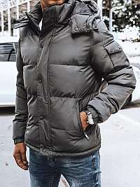 Prešívaná zimná bunda v šedej farbe