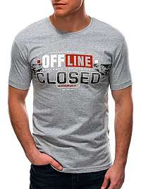 Šedé bavlnené tričko Offline S1568