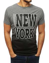 Šedé tričko s krátkym rukávom NEW YORK