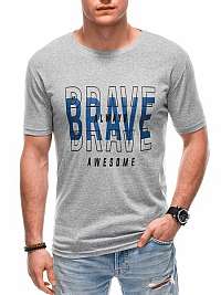 Šedé tričko s nápisom Brave S1778