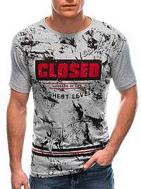 Šedé tričko s nápisom Closed S1773