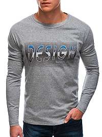 Šedé tričko s nápisom Design L154