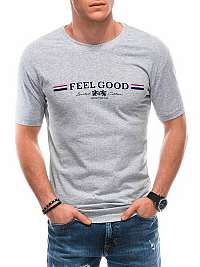 Šedé tričko s nápisom FeelGood S1786