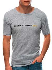 Šedé tričko s nápisom Power of Smile S1590