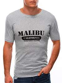 Šedé tričko so štýlovou potlačou Malibu S1592