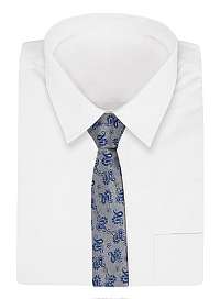 Sivá kravata s modrým vzorom