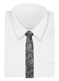 Sivá kvetinová pánska kravata