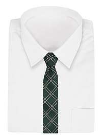 Smaragdová károvaná pánska kravata