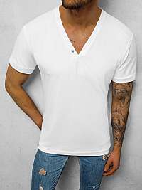 Štýlové biele tričko s kovovou lebkou NB13